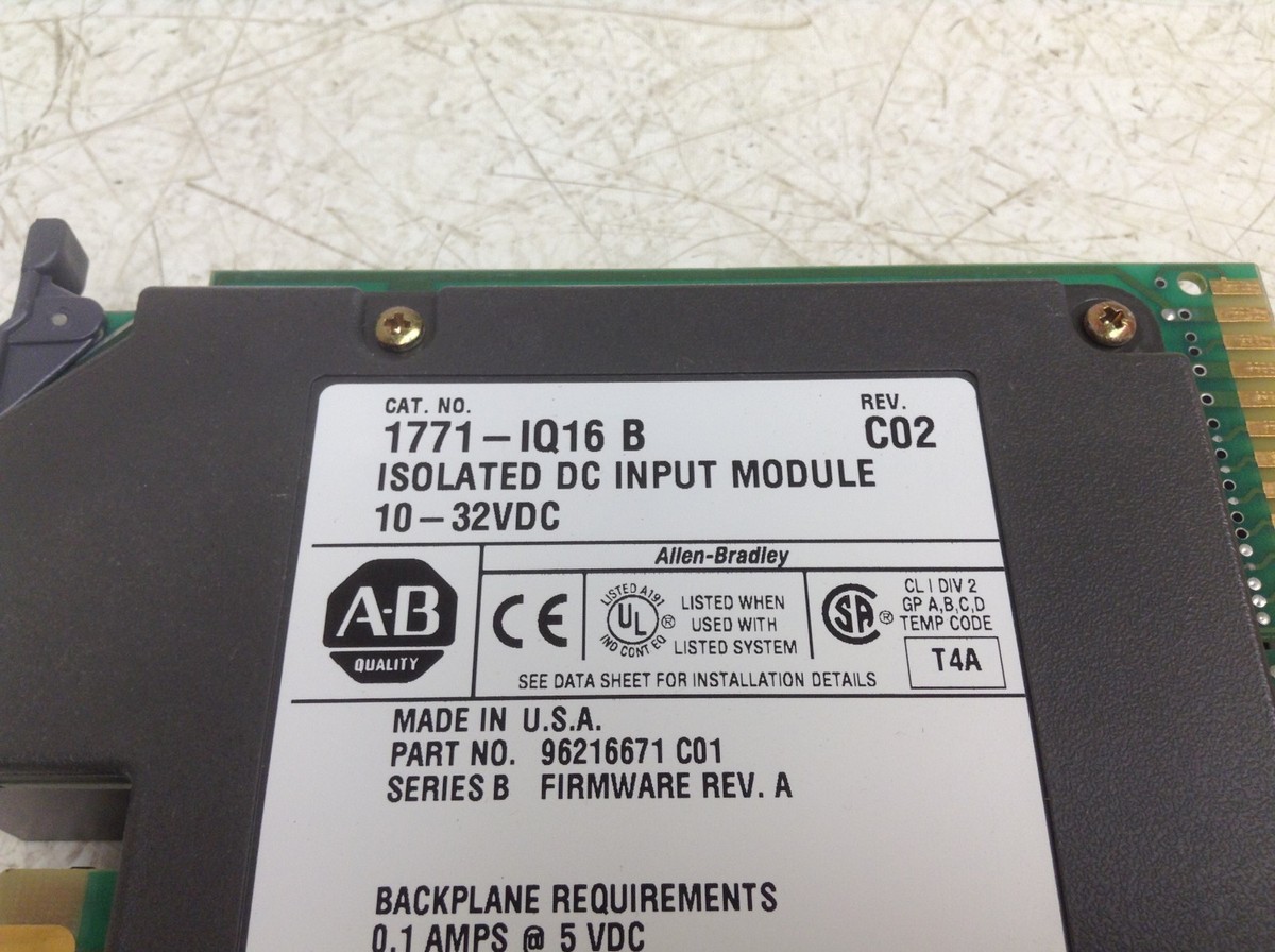 1771-IQ16 B (10-32V) Inout/Output (I/O) Card Allen Bradley Module