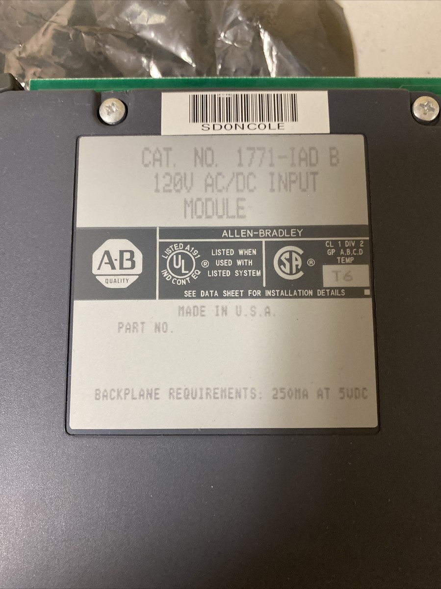 1771-IAD D Inout Output (IO) Card Allen Bradley Module